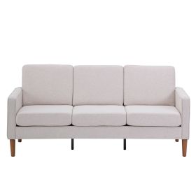 180*76*85cm Linen Solid Wood Legs Second Generation Three Seats Without Chaise Concubine Solid Wood Frame Can Be Combined With Single Seat Double