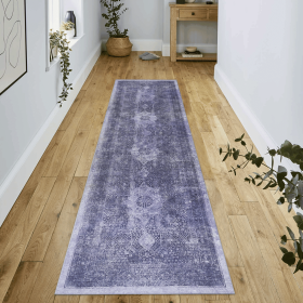 LOOM & LUXE 2'6''x10' Runner, Washable Rug, Low-Pile, Non-Slip, Non-Shedding, Foldable, Kid & Pet Friendly - Area Rugs for living room, bedroom