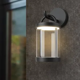Inowel Lights Outdoor Wall Sconce Lantern Exterior IP65 Waterproof LED Wall Light Classic Wall Lamp Round Lighting 32333 (Option: Grey)