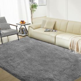 Rugs for Living Room,Grey Fluffy Carpet Large Fuzzy Plush Shag Comfy Soft, Non-Slip Indoor Floor Carpet,Room,Bedroom,Playroom, Home Decor Aesthet (size: 6x9 ft)