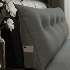 Triangle Reading Cushion With A Button-grey (Option: 200cm)